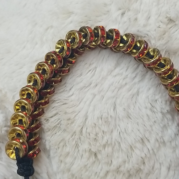 Gold and Red Crystal Bracelet - Picture 4 of 6